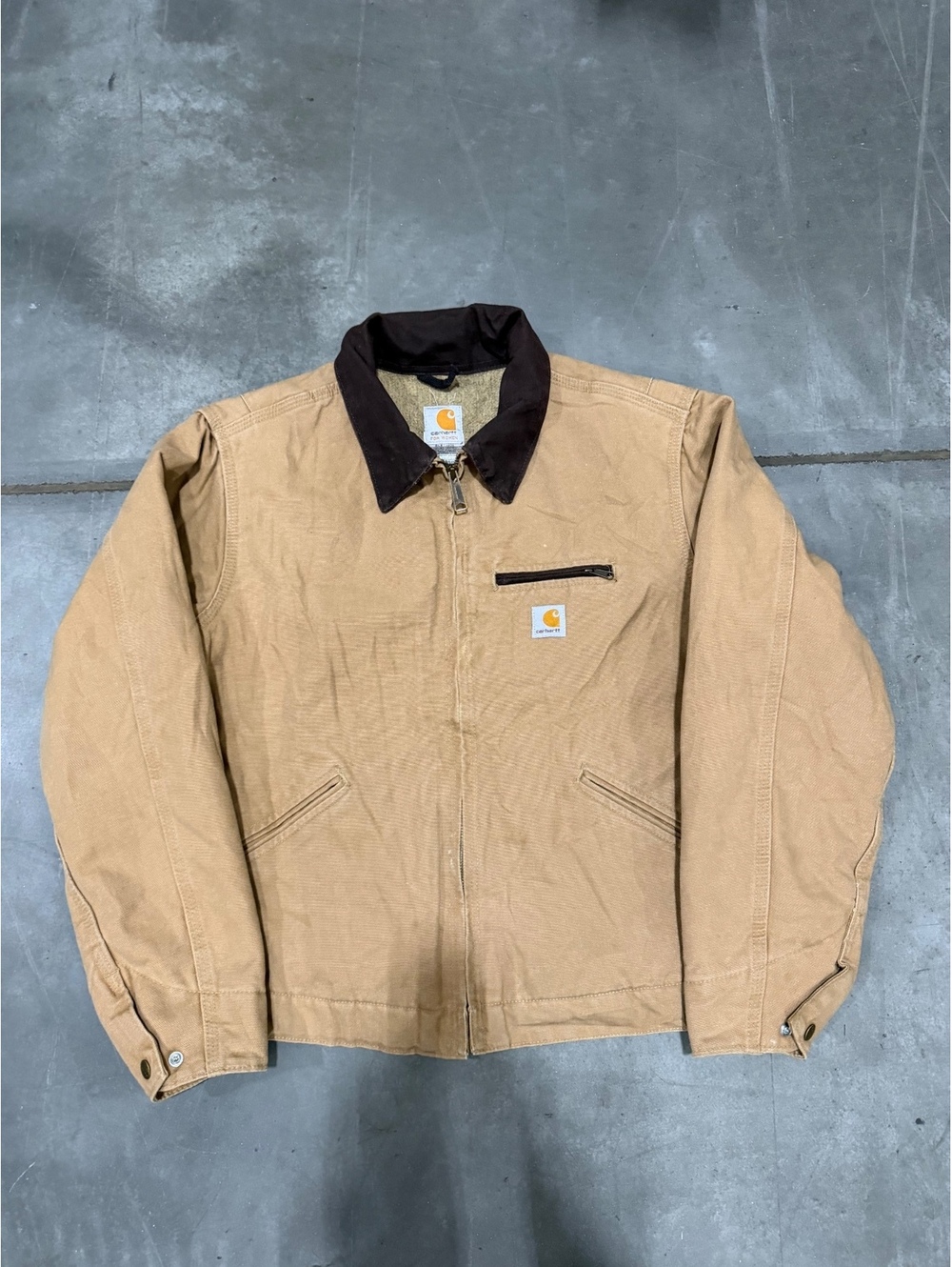 Vintage Carhartt WJ097 CML Women's Detroit Jacket Camel Tan Size Large - Picture 1 of 7